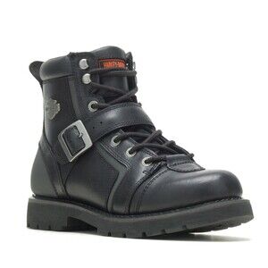 Genuine Mens 9.5 Black Harley Davidson Brake Buckle Flash Boots Leather NIB New